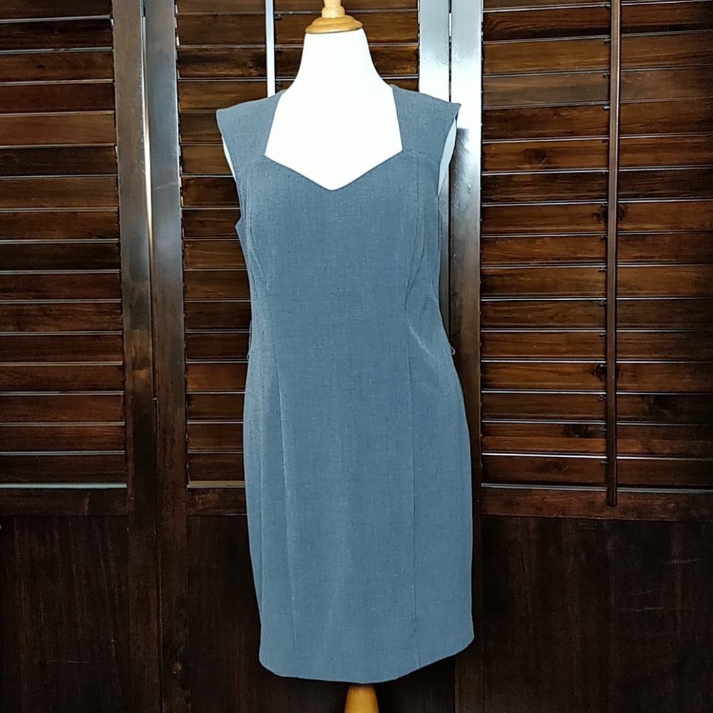 Grey Sweetheart Neckline Dress